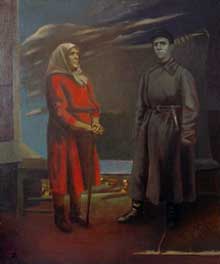 Мать и солдат, х.м. 1985г. Гилев Ю.